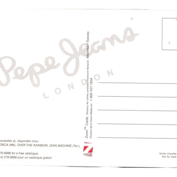 Vtg 90s Postcard Pepe Jeans London Over the Rainbow Ad Campaign 4x6 Fashion New - Picture 2 of 4